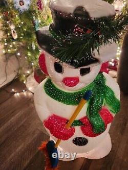 Vintage 90's Snowman Lighted Blow Mold 32 Christmas KITSCHY Holiday Yard Decor