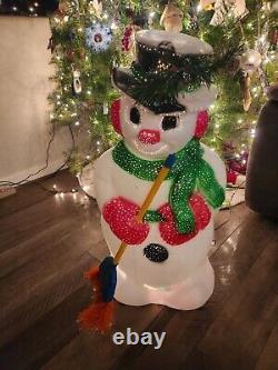 Vintage 90's Snowman Lighted Blow Mold 32 Christmas KITSCHY Holiday Yard Decor