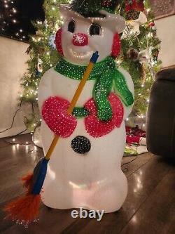 Vintage 90's Snowman Lighted Blow Mold 32 Christmas KITSCHY Holiday Yard Decor