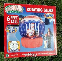 Vintage Airblown Inflatable Gemmy Rotating Christmas Globe 6 ft Tall See Pics