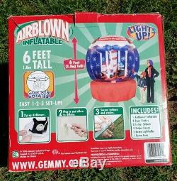 Vintage Airblown Inflatable Gemmy Rotating Christmas Globe 6 ft Tall See Pics