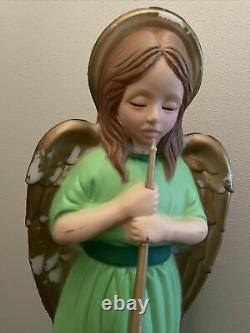 Vintage Angel Choir With Horn Nativity Lit Blow Mold Christmas Holiday 34 TPI