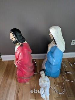 Vintage Beco 34 Nativity Christmas Blow Mold Jesus Joseph Mary General Foam