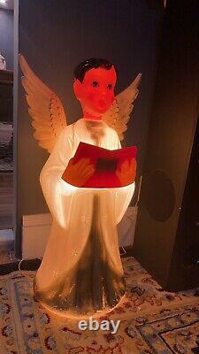 Vintage Beco Angel Choir Boy Blow Mold with light 31' Removable Head And Wings