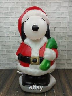 Vintage Blow Mold Christmas 32 Santa's Best Snoopy Peanuts Santa Suit