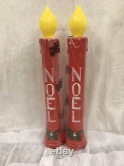 Vintage Blow Mold Christmas Candles 36 Lighted NewOld Stock Union Products PAIR