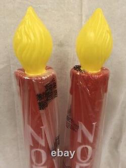 Vintage Blow Mold Christmas Candles 36 Lighted NewOld Stock Union Products PAIR