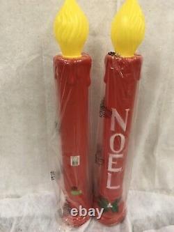 Vintage Blow Mold Christmas Candles 36 Lighted NewOld Stock Union Products PAIR