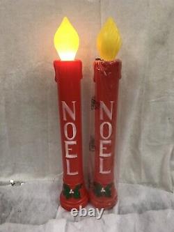 Vintage Blow Mold Christmas Candles 36 Lighted NewOld Stock Union Products PAIR