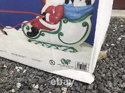 Vintage Blow Mold Christmas Santa Sleigh Reindeer General Foam NOS 24 in Box