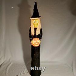 Vintage Blow Mold Don Featherstone 36 Witch with Pumpkin 1994 Union Products