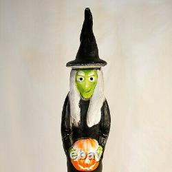 Vintage Blow Mold Don Featherstone 36 Witch with Pumpkin 1994 Union Products