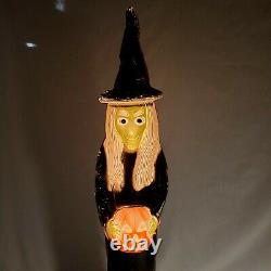 Vintage Blow Mold Don Featherstone 36 Witch with Pumpkin 1994 Union Products