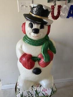 Vintage Blow Mold Frosty Snowman 31 Christmas Decoration Light