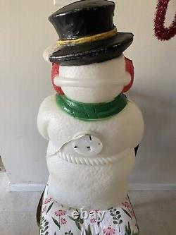 Vintage Blow Mold Frosty Snowman 31 Christmas Decoration Light