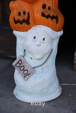 Vintage Blow Mold Halloween Ghost Pumpkins Lighted yard decoration scary