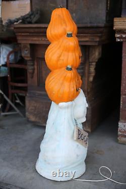 Vintage Blow Mold Halloween Ghost Pumpkins Lighted yard decoration scary