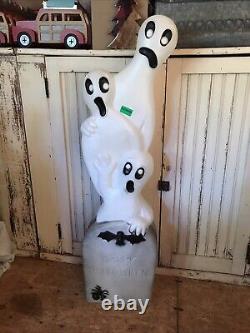 Vintage Blow Mold Halloween Ghost on Tombstone New Old Stock Union Featherstone