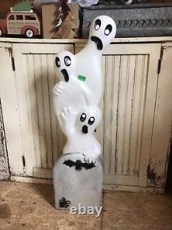 Vintage Blow Mold Halloween Ghost on Tombstone New Old Stock Union Featherstone