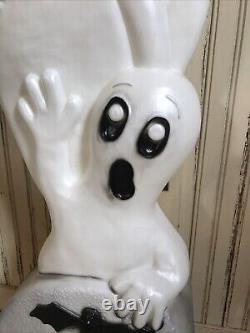 Vintage Blow Mold Halloween Ghost on Tombstone New Old Stock Union Featherstone