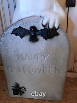 Vintage Blow Mold Halloween Ghost on Tombstone New Old Stock Union Featherstone