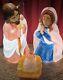 Vintage Blow Mold Light Up Nativity Set 27 Jesus Mary Joseph General Foam Xmas