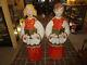 Vintage Blow Mold Poloron Carolers Set Of 2 Mid Century 50