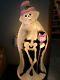 Vintage Blow Mold Rare Halloween Skeleton W Cat Cane Skeleton Cape Hat Ghoul