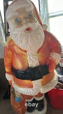 Vintage Blow Mold Santa 5 Feet Tall with Light