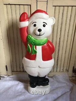 Vintage Blow Mold Santa Bear Don Featherstone Signed Union ProductsNew Old Stock