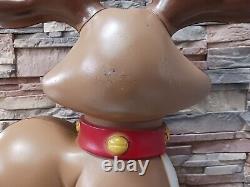 Vintage Blow Mold Smiling Christmas Reindeer 27 General Foam Plastics NO LIGHT