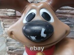 Vintage Blow Mold Smiling Christmas Reindeer 27 General Foam Plastics NO LIGHT