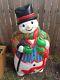 Vintage Blow Mold Snowman Santa's Best