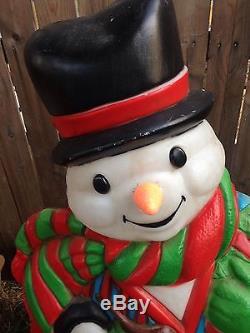 Vintage Blow Mold Snowman Santa's Best