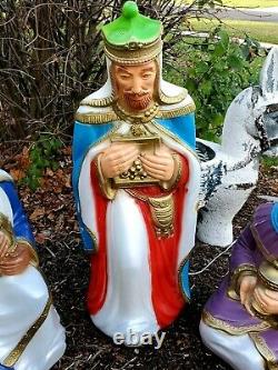Vintage Blow Molds Nativity Three 3 Wise Men Kings General Foam Christmas