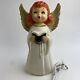 Vintage Blowmold Angel 13 Lights Up With New Cord & Bulb Christmas Rare Piece