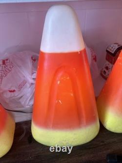 Vintage Candy Corn Blow Molds RARE With Lights