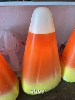 Vintage Candy Corn Blow Molds RARE With Lights