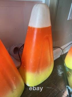 Vintage Candy Corn Blow Molds RARE With Lights