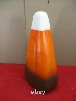 Vintage Candy Corn Orange White BROWN Lighted Halloween Blow Mold Union 17 1/2