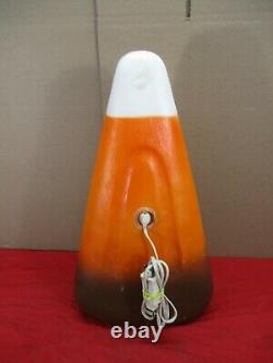 Vintage Candy Corn Orange White BROWN Lighted Halloween Blow Mold Union 17 1/2