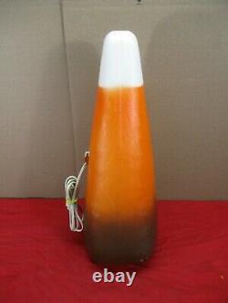 Vintage Candy Corn Orange White BROWN Lighted Halloween Blow Mold Union 17 1/2