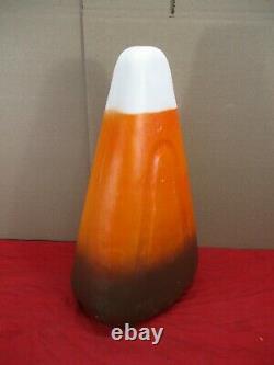 Vintage Candy Corn Orange White BROWN Lighted Halloween Blow Mold Union 17 1/2