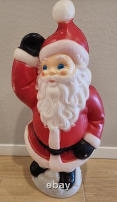 Vintage Christmas 40 General Foam Waving Santa Claus Blue Eyes Blow Mold Light Vintage Christmas 40 General Foam Waving Santa Claus Blue Eyes Blow Mold Light