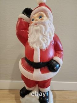 Vintage Christmas 40 General Foam Waving Santa Claus Blue Eyes Blow Mold Light Vintage Christmas 40 General Foam Waving Santa Claus Blue Eyes Blow Mold Light