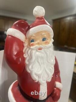 Vintage Christmas 40 General Foam Waving Santa Claus Blue Eyes Blow Mold Light