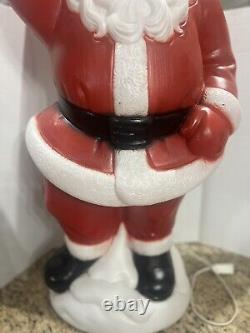 Vintage Christmas 40 General Foam Waving Santa Claus Blue Eyes Blow Mold Light