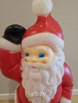 Vintage Christmas 40 General Foam Waving Santa Claus Blue Eyes Blow Mold Light Vintage Christmas 40 General Foam Waving Santa Claus Blue Eyes Blow Mold Light