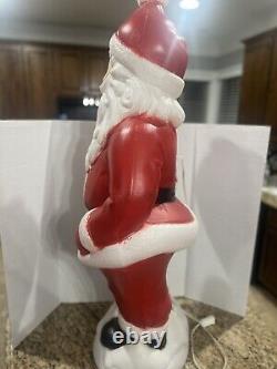 Vintage Christmas 40 General Foam Waving Santa Claus Blue Eyes Blow Mold Light