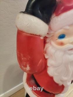 Vintage Christmas 40 General Foam Waving Santa Claus Blue Eyes Blow Mold Light Vintage Christmas 40 General Foam Waving Santa Claus Blue Eyes Blow Mold Light